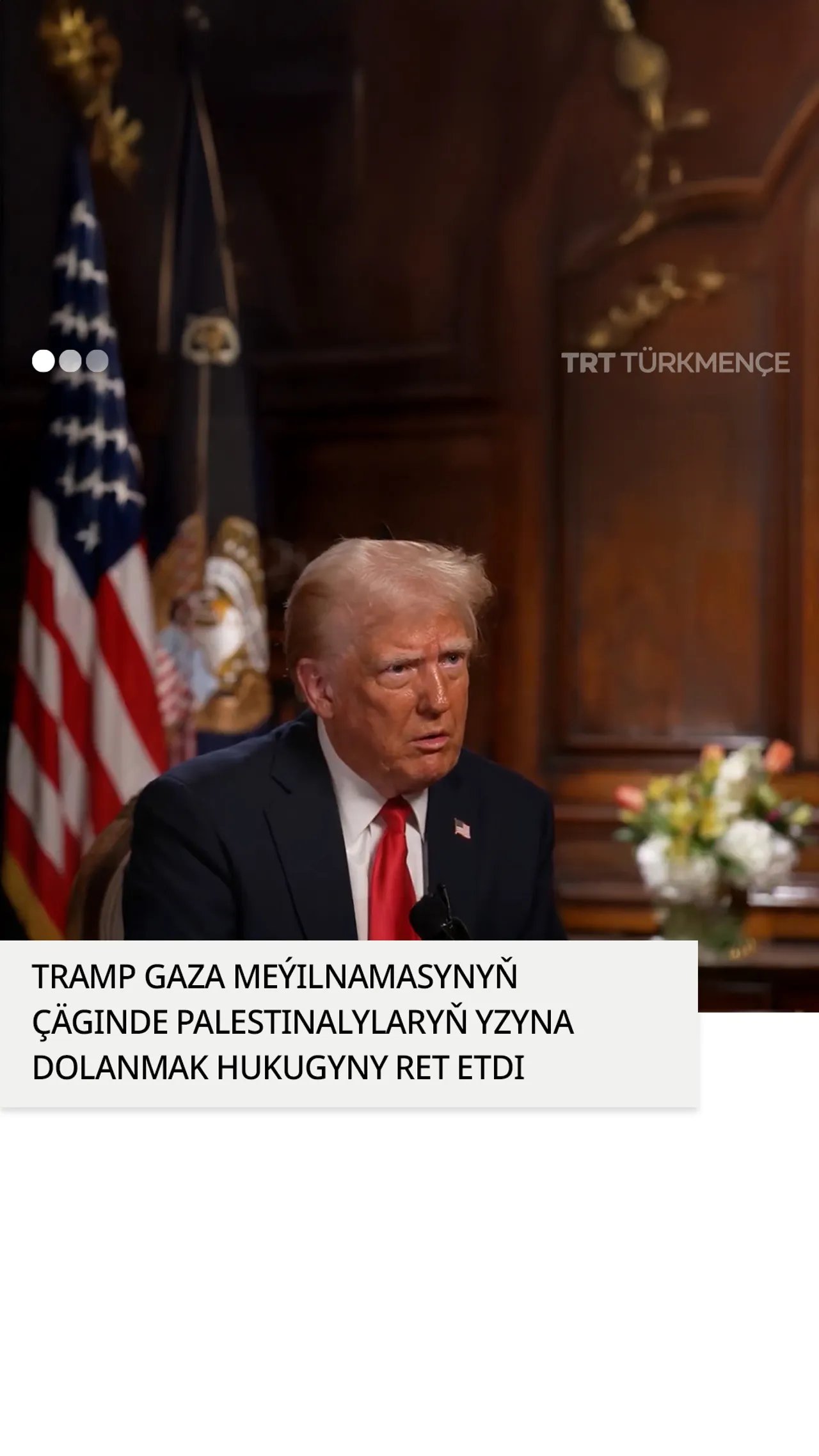 Tramp, "Palestinalylaryň yzyna dolanmak hukuklary bolmaz"